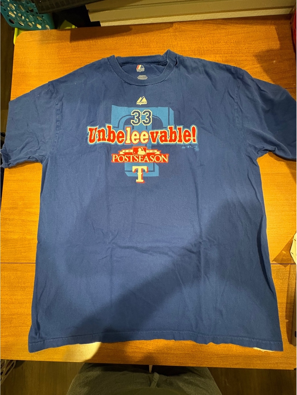 Majestic Texas Rangers 2010 Postseason Unbeeleevable #33 T-Shirt